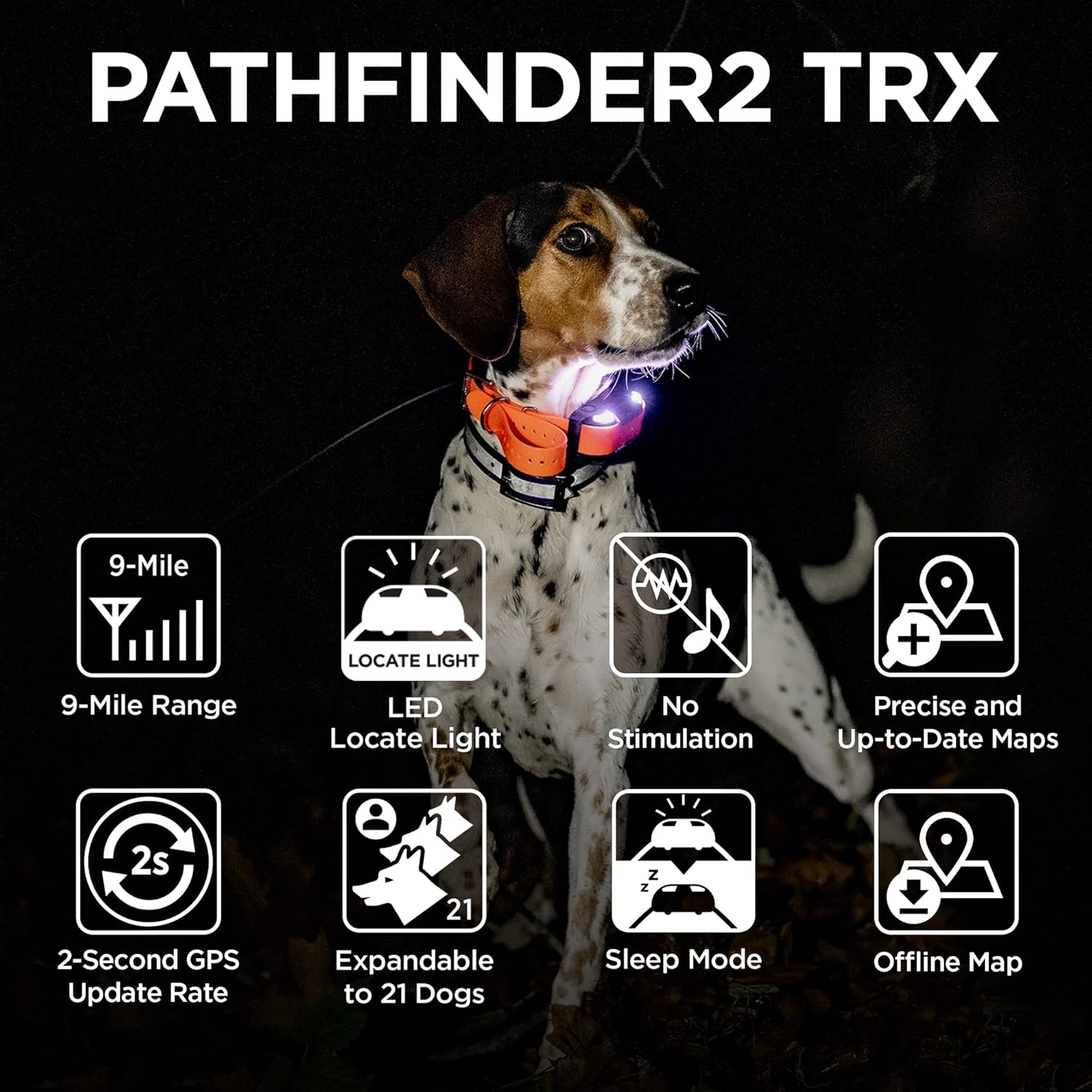 Dogtra Pathfinder 2 TRX Additional Receiver Only Dog GPS Tracker LED Light Blue Collar SmartWatch Compatible Rechargeable Waterproof Free Offline Maps No Monthly Subscription Fee Smartphone Required - Image 3