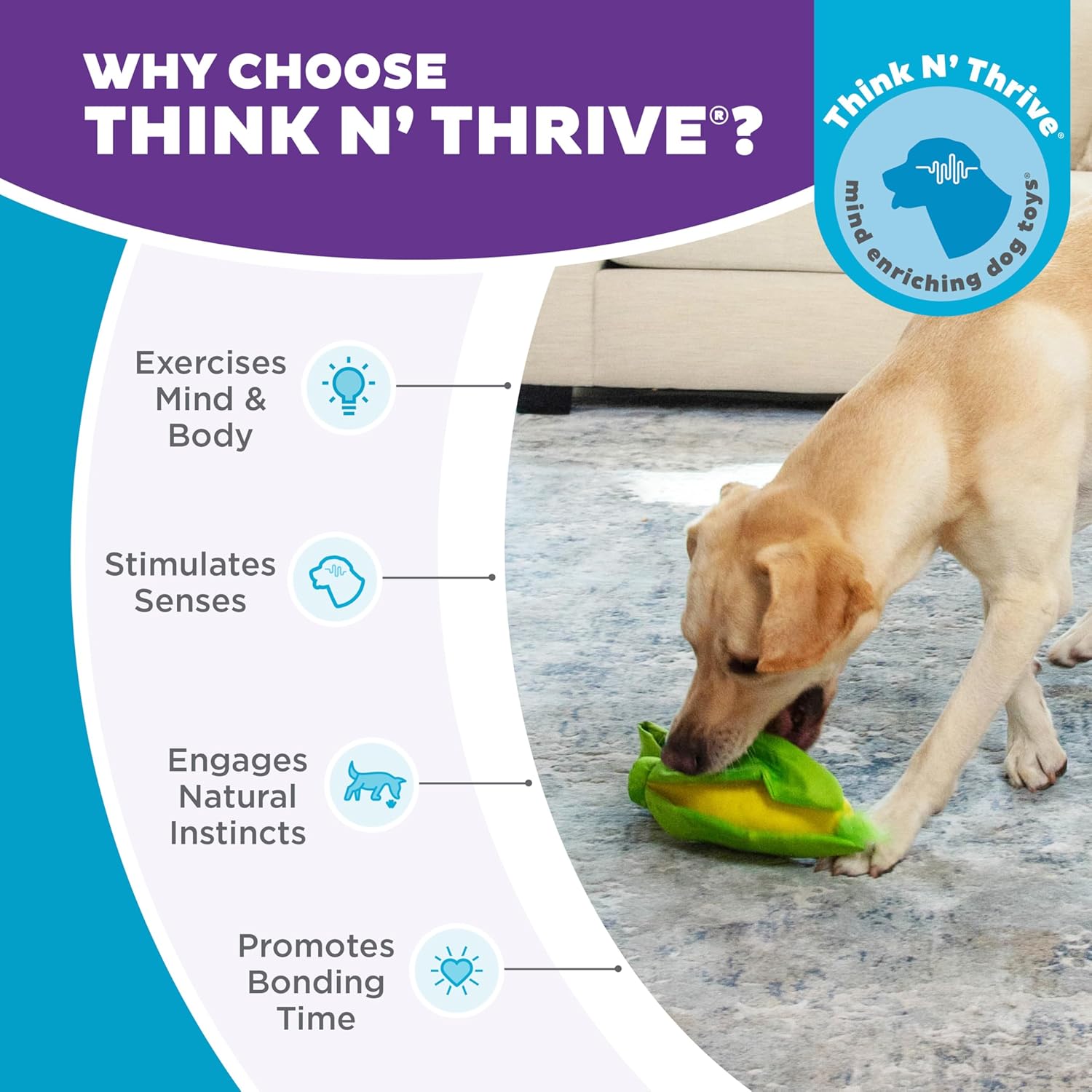 Outward Hound by Nina Ottosson Hide N' Find Interactive Plush Dog Puzzle, Durable Dog Toy, Plush Enrichment Toys, Corn, Multicolored - Image 6