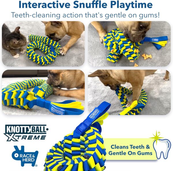 Race&Herd KnottyBall Xtreme Snuffle Ball - Interactive Dog Puzzle Toy for Smart Dogs, Stimulating Dog Toys for Boredom, Treat Puzzle Toys for Dogs Enrichment, Snuffle Treat Dispensing Smart Dog Toys - Image 4