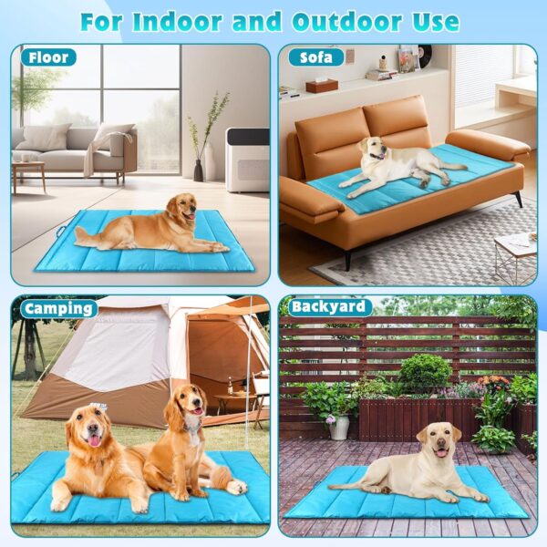 BWOGUE Large Outdoor Dog Bed Mat, Portable Waterproof Camping Dog Mat, Washable Dog Travel Mat with Carry Bag for Medium and Large Dogs Sleeping, 57"X39"（Blue） - Image 7