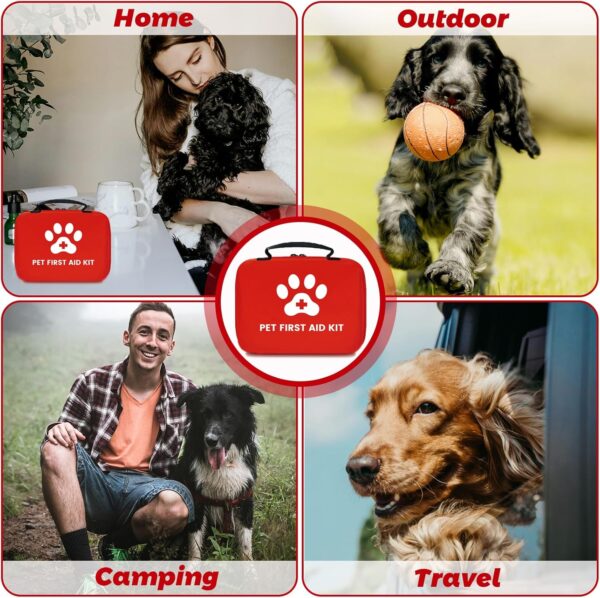 Generic Dog First Aid Kit, Pet First Aid Kit for Dogs and Cats, Home Office Travel Car First Aid Kit Emergency Kit Dog Travel Kit for Hiking, Dog Medical kit Emergency Survival Kit, Red - Image 7
