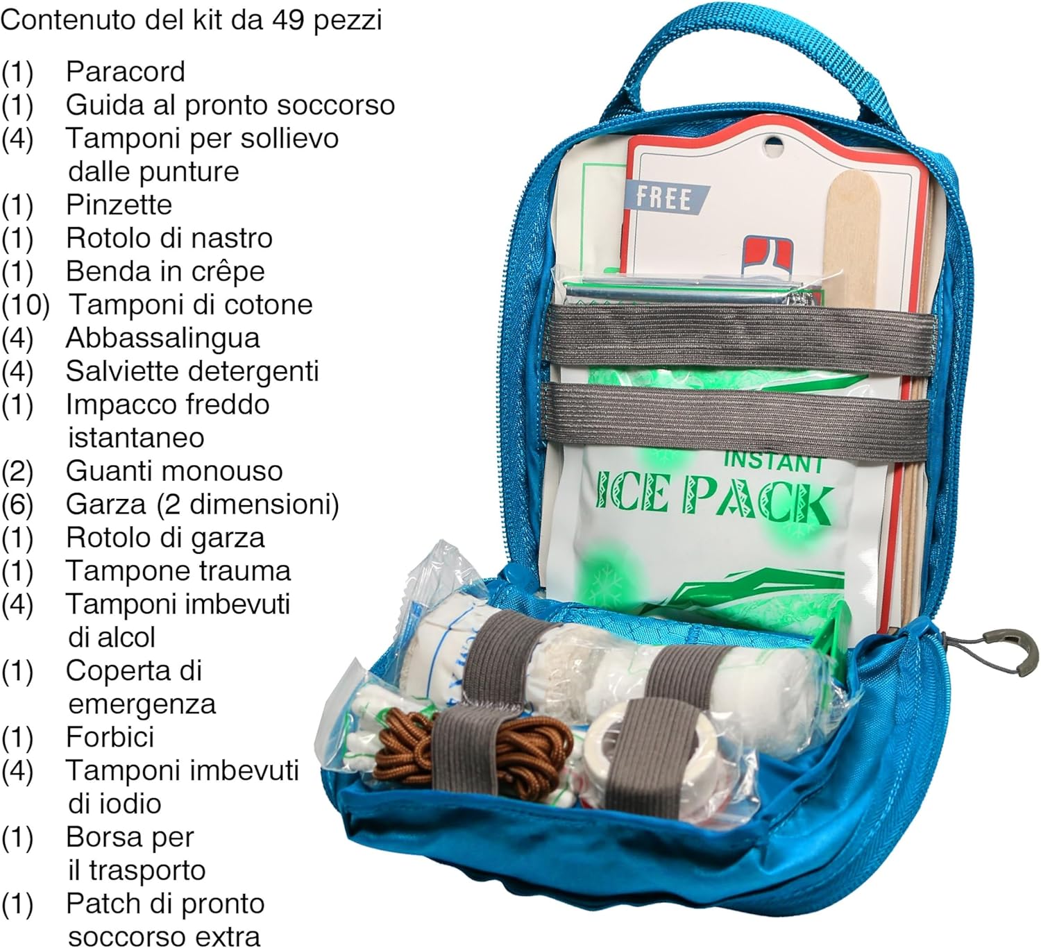 Kurgo Pet Tactical First Aid Kit, Dog First Aid MOLLE Harness Attachment, Detachable Pouch for MOLLE Dog Harness (First Aid Kit), Coastal Blue - Image 3