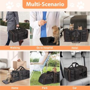 Cat Travel Carrier with Litter Box, Expandable Cat Carrier for 2 Cats ...