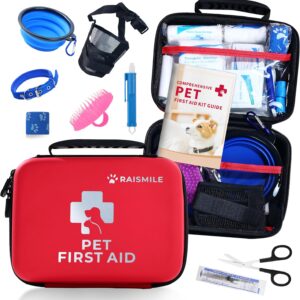 Dog First Aid Kit, Pet First Aid Supplies for Treat Dogs & Cats in an Emergency, Ideal for Use at Home, Outdoors, Traveling