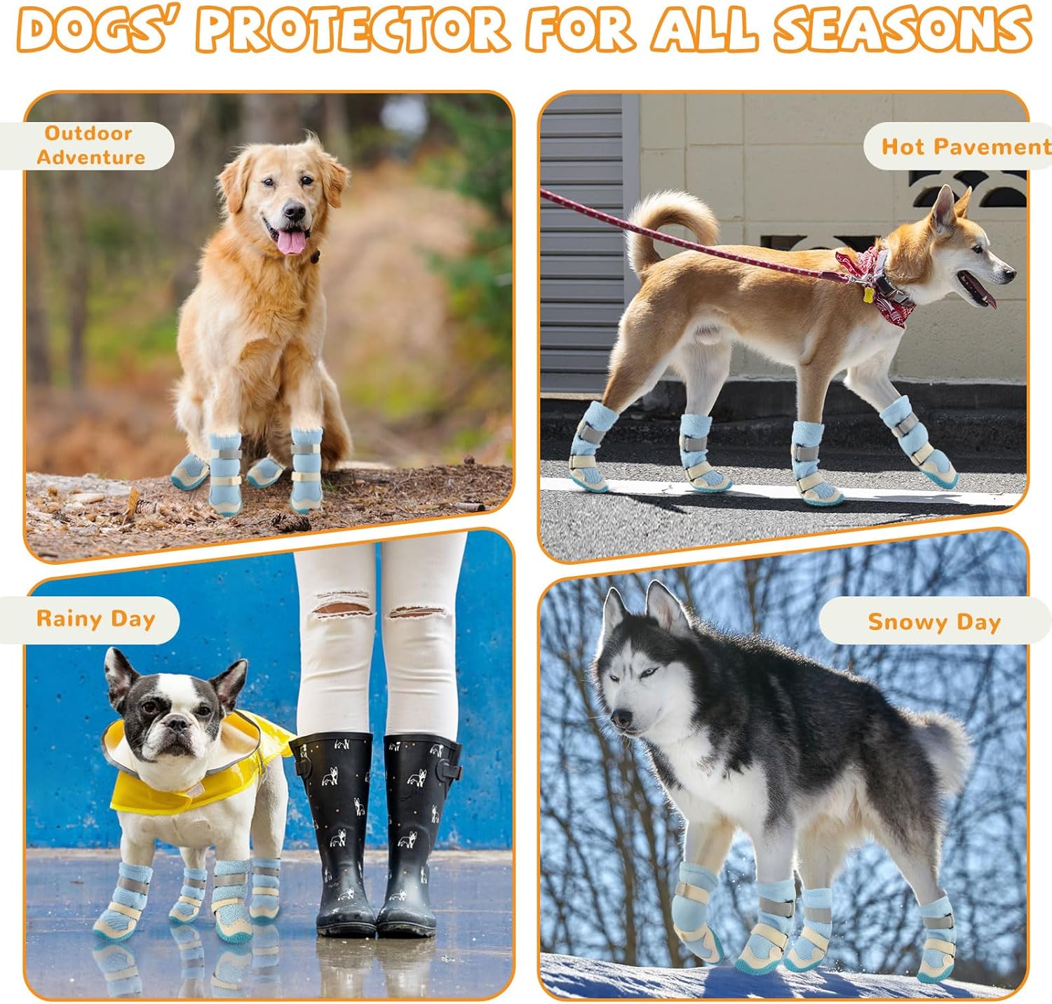 Dog Shoes for Medium Large Size Dogs, Breathable Dog Shoe for Hot Pavement, Dog Booties and Paw Protectors to Prevent Licking, Anti-Slip Dog Boots with Reflective for Summer, Hiking, Snow (Size 1) - Image 7