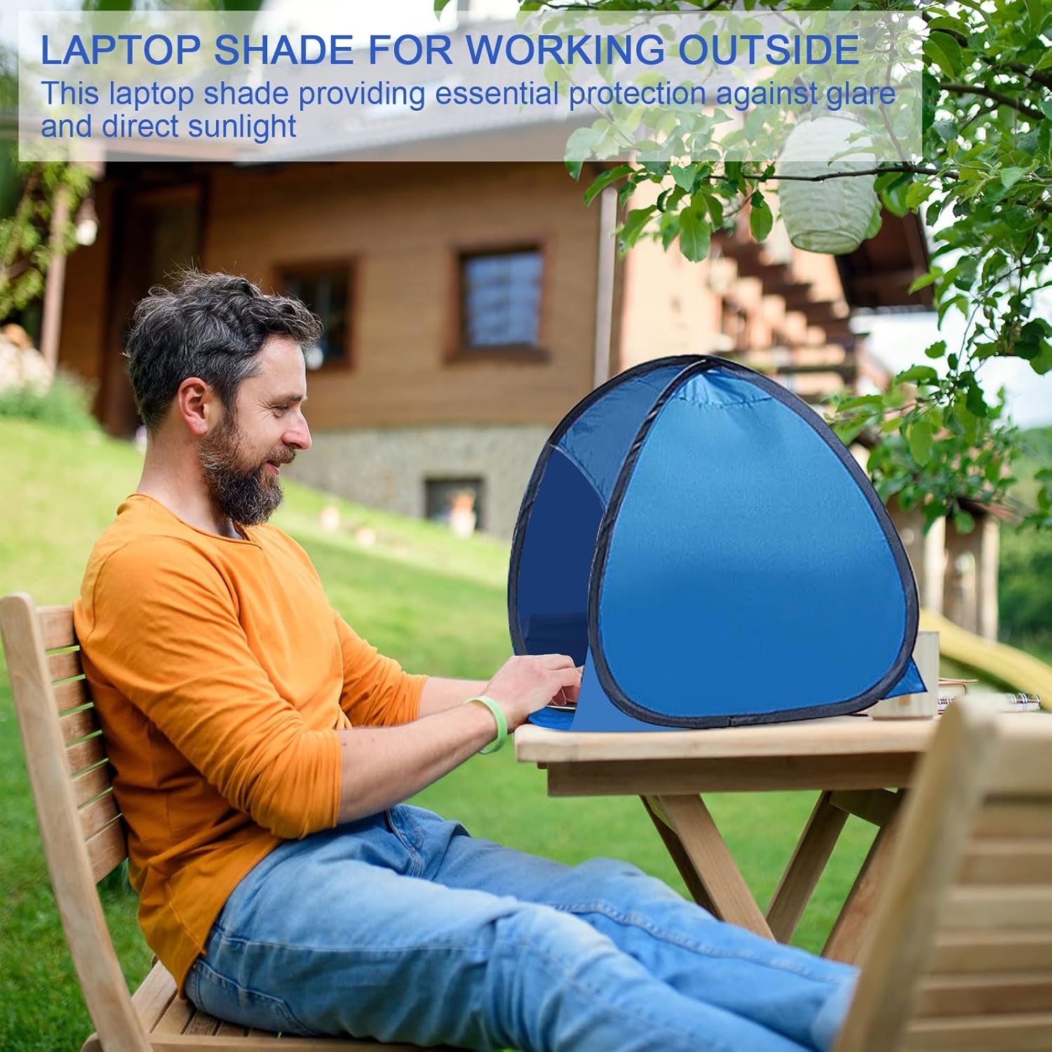 Mini Portable Beach Tent, Dog Beach Tent for Pet Shade, Laptop Sun Shade for Working Outside, Head Pop Up Canopy, Automatic Portable Mini Pop Up Canopy for Camping Hiking Picnic (BIue) - Image 5