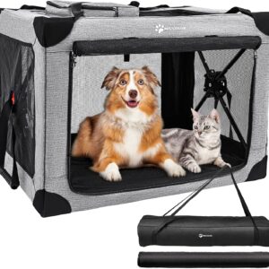 MIU COLOR Portable Dog Playpen 32 Inch, Foldable Play Pen for Indoor Dogs Cats, Dog Kennel Tent for Rabbit or Small Animals, Breathable with Window, Soft mat, Heavy-Duty Oxford, Steel Frame