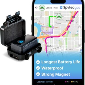 Spy Tec GPS Mini GPS Smart Tracker for Vehicles, Cars, Trucks, Loved Ones, GPS Tracker Device for Kids & Weatherproof Magnetic Case, Unlimited Updates, Real-Time GPS Tracking, USA Made Tech