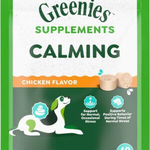 Greenies Supplements Calming Chews for Dogs Chicken Flavor, 7.3 oz. Container of 40 ct.