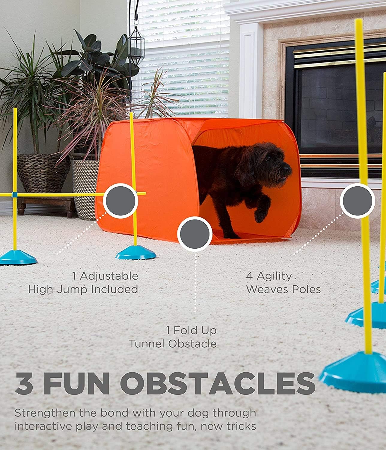 Outward Hound Zip & Zoom Indoor Dog Agility Training Kit for Dogs - Image 2
