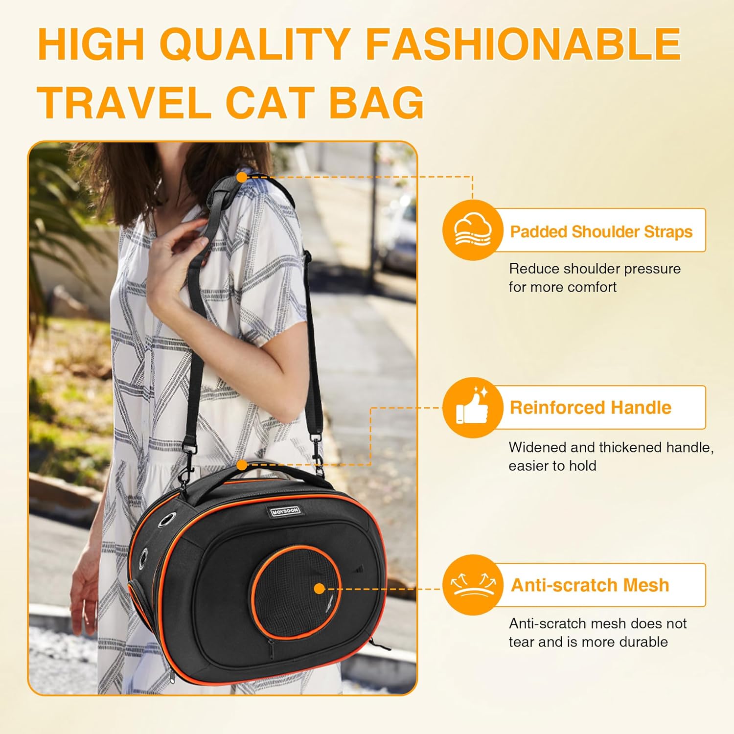 TSA Approved Airline Cat Carrier for Cats & Small Pets up to 12 Lbs - 17" x 12.5" x 9" | Portable & Removable - New 2025 for Travel, Car & Vet Visits - Image 5