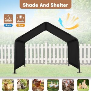 Dog Shade Shelter Outdoor 4’x4’x3′ Tent for Large Medium Dogs, Outside Sun Rain Canopy Pet House for Cats Pigs Livestock with Waterproof Roof Ground Nails,Black
