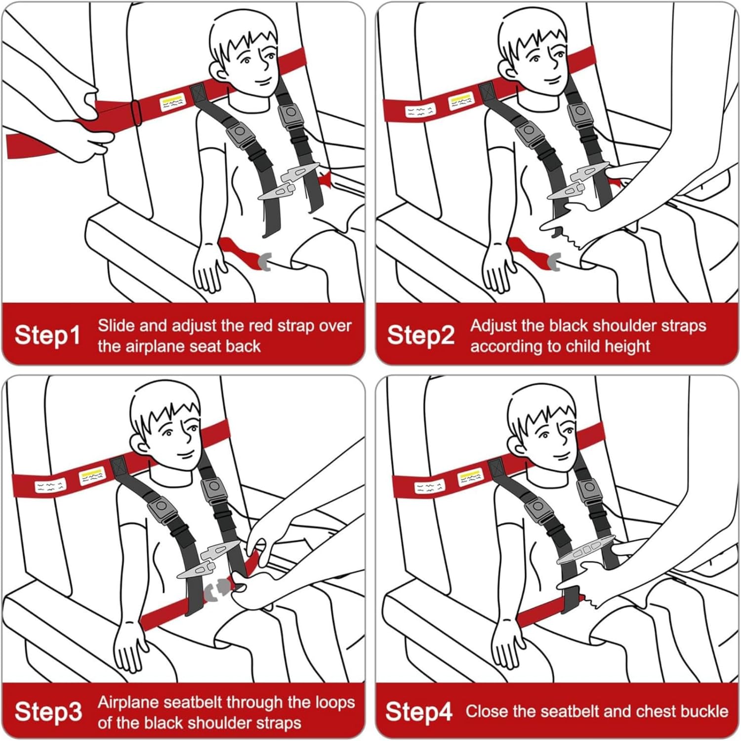 Child Airplane Travel Harness - Portable & Lightweight Travel Harness for Toddlers and Kids - Easy Flight Accessory for Family Trips - Image 5