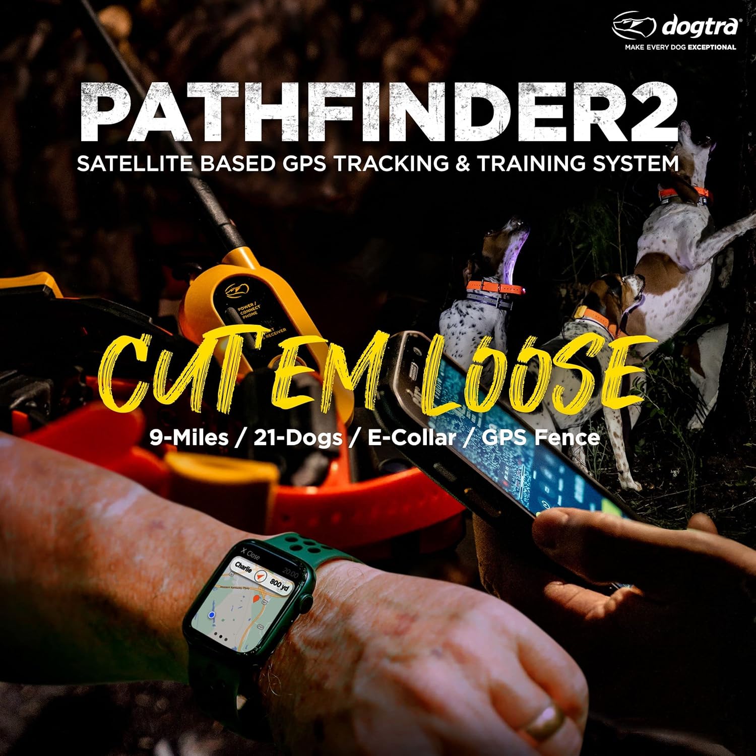 Dogtra Pathfinder 2 - Hunting Ecollar GPS Dog Training Collar with Remote, 9 Mile Range, Tracking & Containment for Medium & Large Dog Breeds, Electric GEO Fence Tracker, Stimulation, Vibration, Tone - Image 2