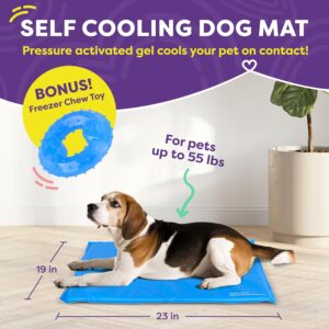 Hertzko Dog Mat & Chew Toy Set – Gel Pad with Innovative Gel Technology – Portable, Non-Toxic Pet Mat for Small to Medium Dogs & Cats up to 55 lbs – Ideal for Hot Days, Indoor & Outdoor Use
