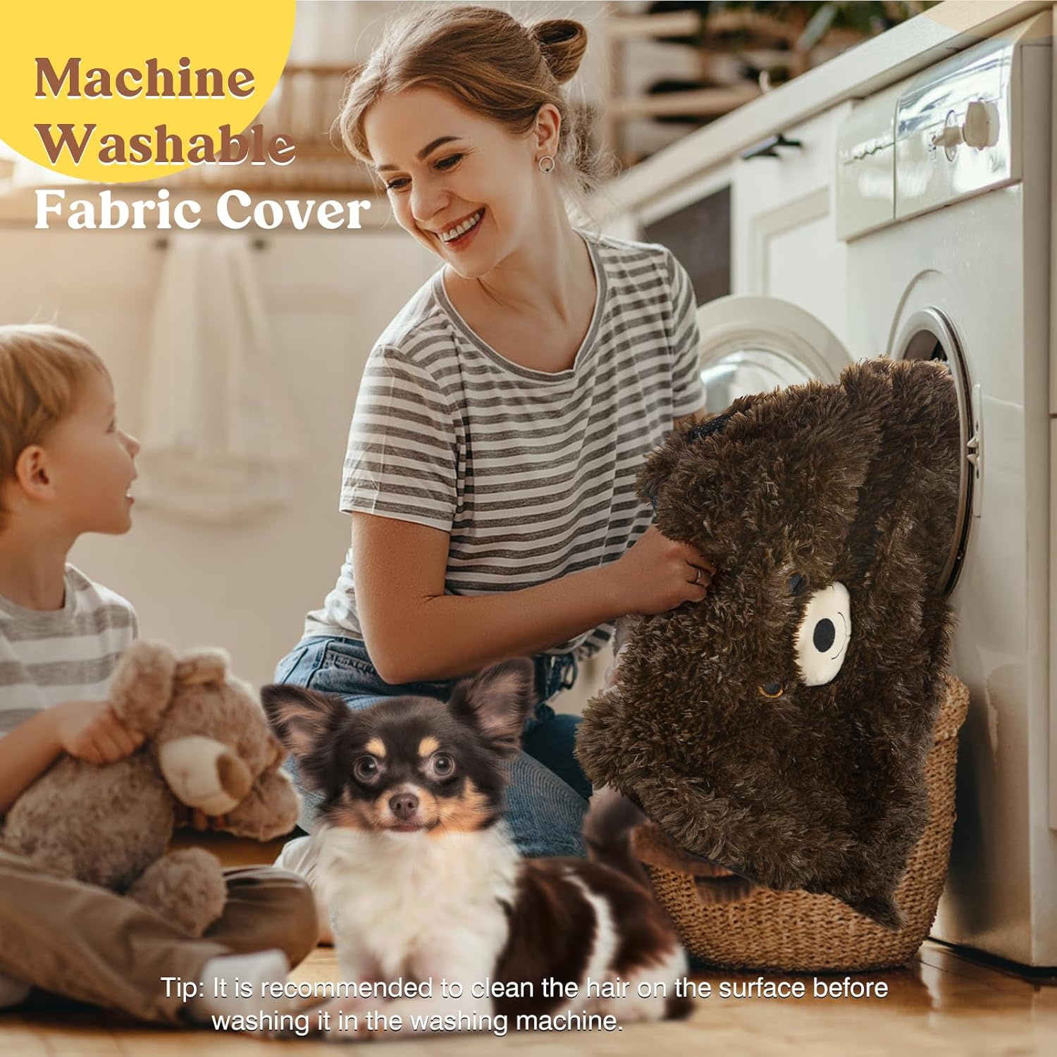 Foldable Dog Bed, Pet Couch for Small Medium Dogs Napping Playing, Washable Removable Comfy Faux Fur Cover, Orthopedic Puppy Bed with High Resilience Memory Foam and Anti-Slip Bottom, Brown - Image 7