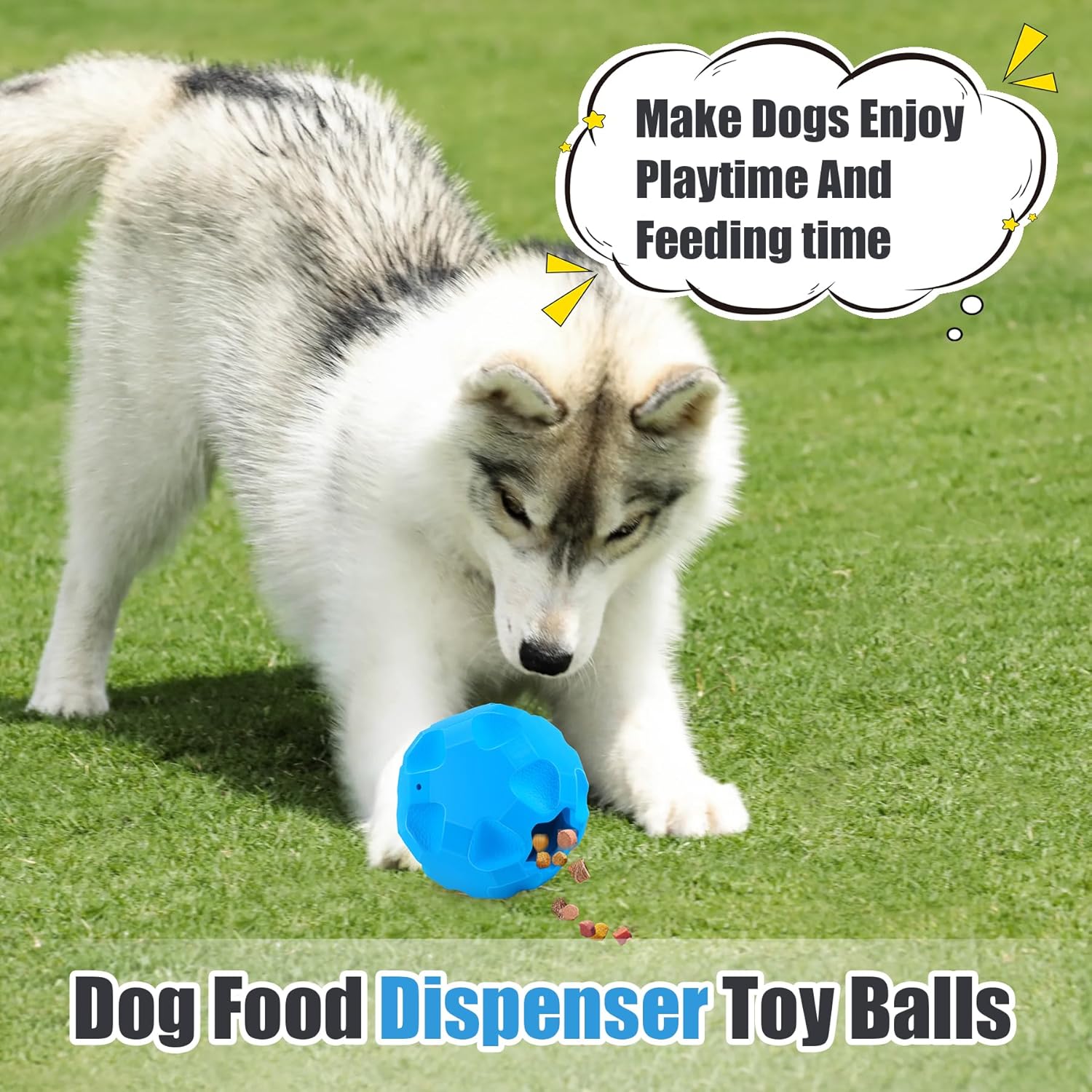 Interactive Dog Ball Treat Dispensing Dog Toys for Aggressive Chewers Large Breed, Rubber Balls for Dogs, Cognitive Dog Toys to Keep Them Busy, Dog Treat Toy Ball Dispenser - Image 6