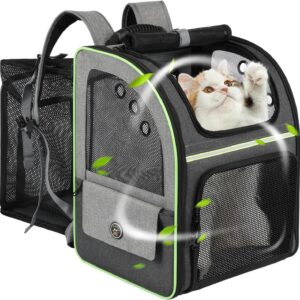 Cat Carrier Backpack, Large Cat Backpack Carrier Soft, Expandable Airl...