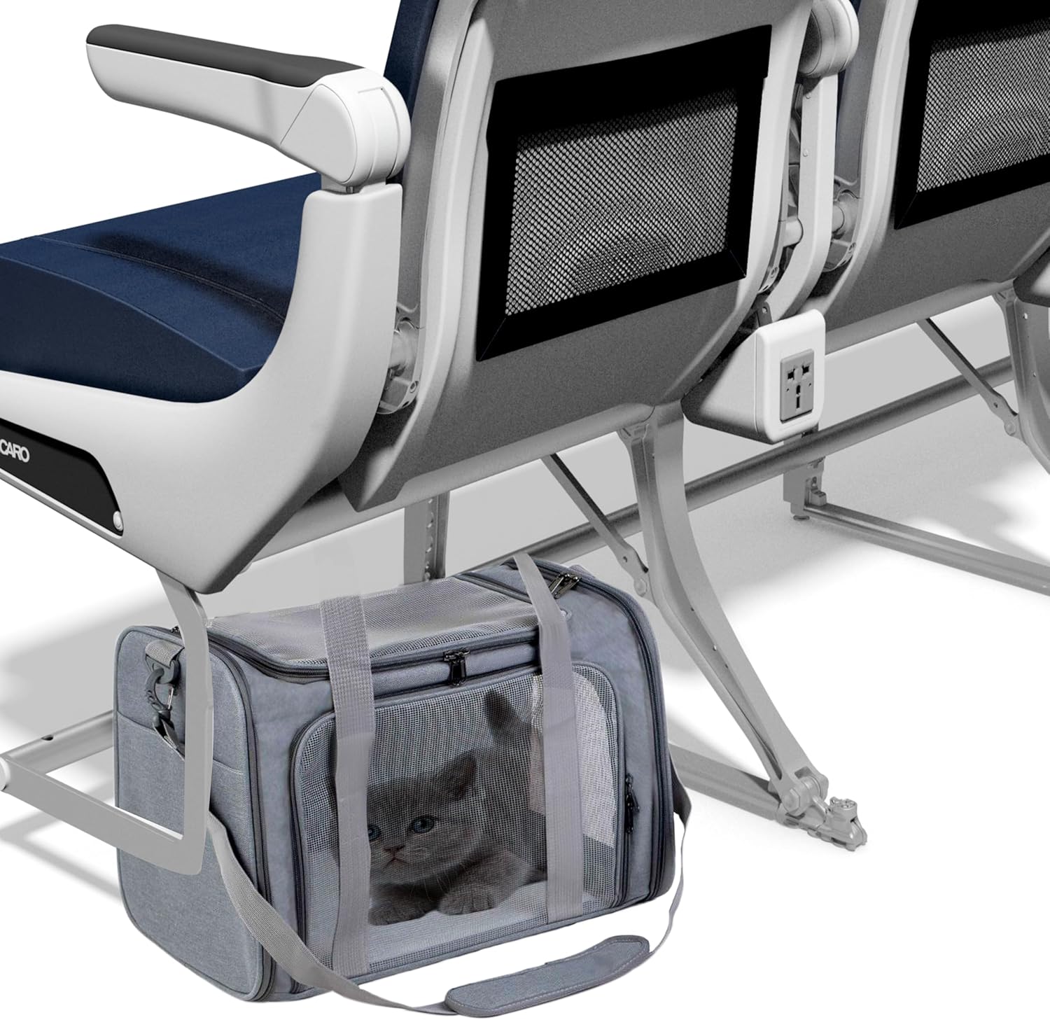 Airline Approved Soft Sided Pet Carrier for Small and Medium Dogs, Cats, and Puppies (Up to 15 lbs), Collapsible Portable Travel Bag for Dogs Cats (Grey) - Image 6