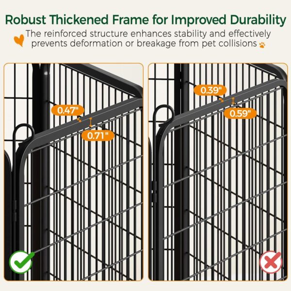 Yaheetech Dog Playpen Outdoor, 40 inch 8 Panels Dog Pen Indoor Heavy Duty Puppy Exercise Pen Metal Pet Fence for RV Camping/Yard/Garden - Image 8