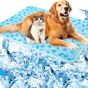 SHEJIZE Dog Cooling Mat Self-Cooling Mat for Dogs and Cats Non-Slip Pet Cool Pad Dog Sleeping Pad Summer Blanket for Pets Foldable Washable for Kennel, Travel, Bed, Cars, Indoor and Outdoor Use