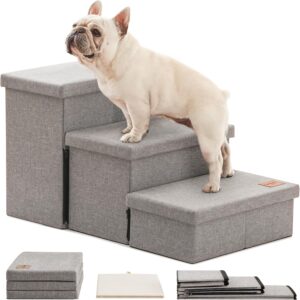 Love’s cabin Dog Stairs for High Bed 18″H,Foldable Pet Sta...
