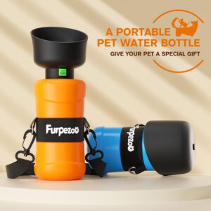Dog Water Bottle 27OZ,Pet Water Bottle Foldable,Lightweight Water Dispenser Bowl for Outdoor Walking,Hiking,Travel (Orange)