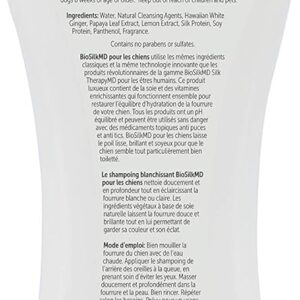 BioSilk Silk Therapy Whitening Dog Shampoo for Dogs – Pet Safe Grooming and Brightening Shampoo for a Bright White Coat – Dog Wash Enhances Shine and Softness, 12 Fl Oz