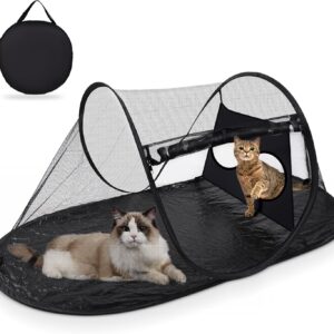 Outdoor Cat Tent with Removable Interactive Fabric,Outdoor Cat Enclosu...