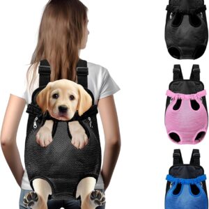 Hands-Free Pet Carrier Backpack for Dogs and Cats - Comfortable Adjustable Legs Carrier - Easy-Fit Design - Perfect for Traveling, Hiking and Camping - Small and Medium Pets (Black, Large)