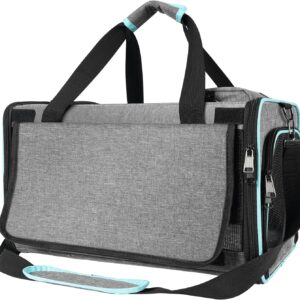 Cat Carrier Alaska Airline TSA Approved 17x11x9.5 Soft-Sided Small Pet Air Travel Carry Bag, Southwest Airplane Kitten 12lbs Crate in Cabin Under-Seat Traveling Cage Tiny Dog Under 8 Pound