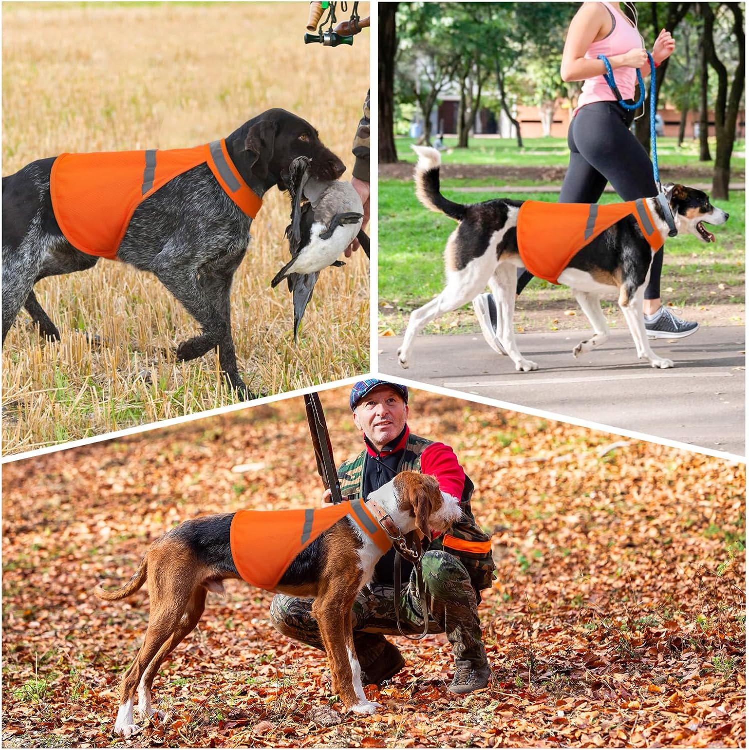 Dog Jacket High Visibility Safety Reflective Dog Vest for Small Medium Large Dogs (Large, Orange) - Image 5