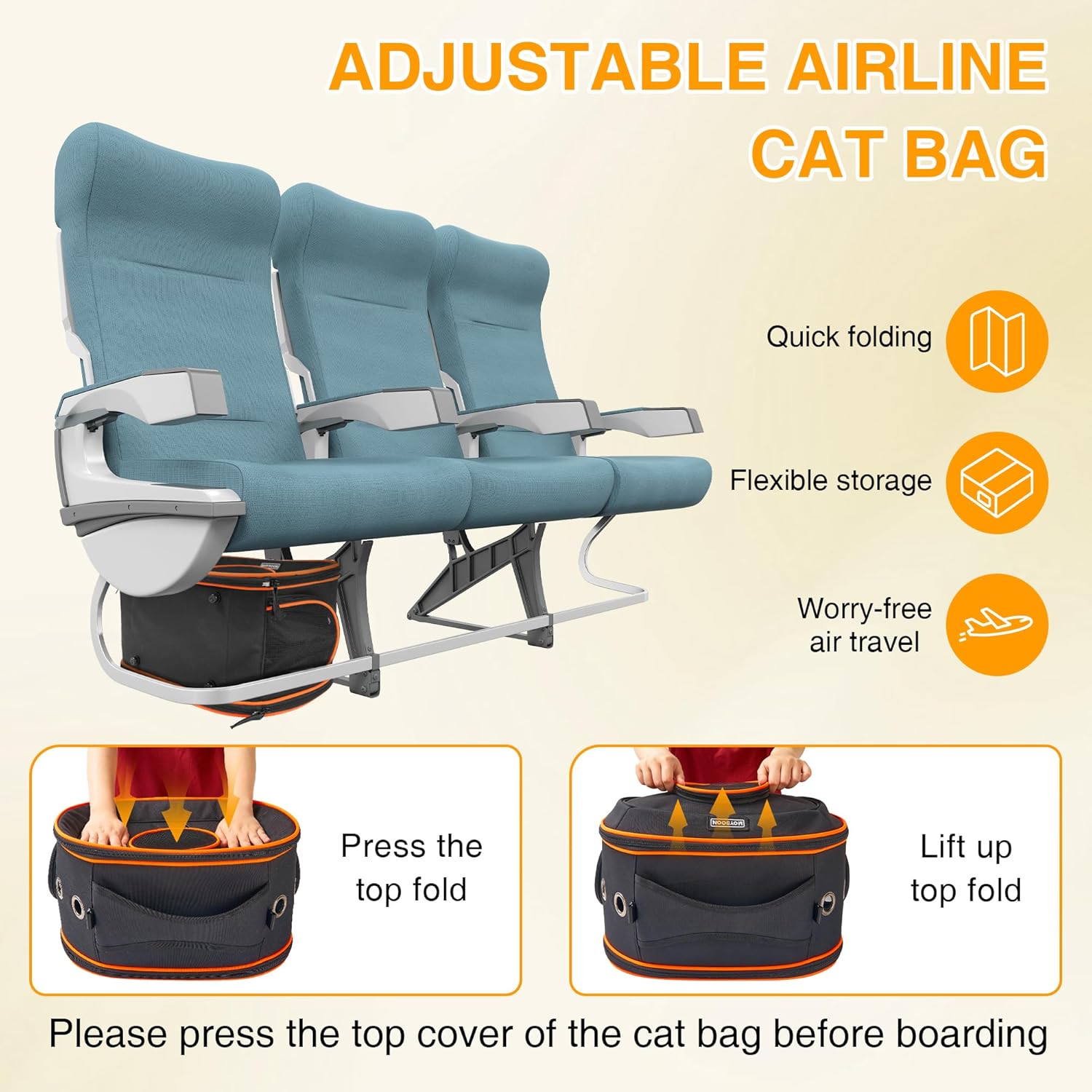 TSA Approved Airline Cat Carrier for Cats & Small Pets up to 12 Lbs - 17" x 12.5" x 9" | Portable & Removable - New 2025 for Travel, Car & Vet Visits - Image 4