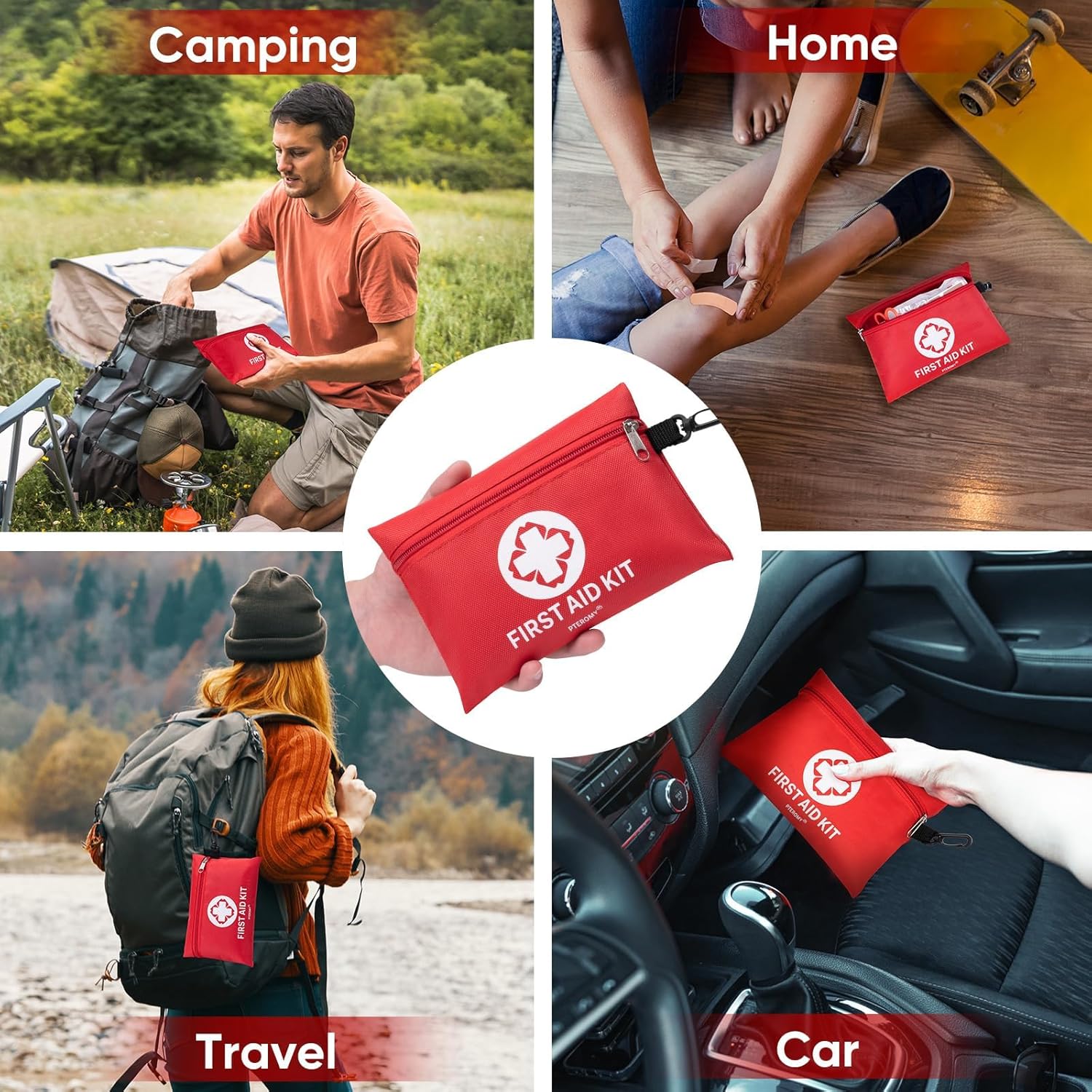 PTEROMY 150 Piece Mini First Aid Kit, Portable Small Emergency Kits Compact 1st Aid Kit for Car, Travel, Home, Camping, Outdoor, Hiking - Image 7