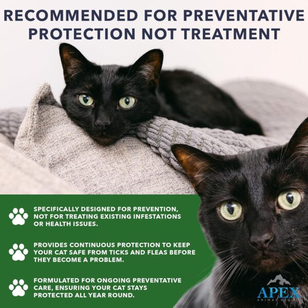Apex Plus Flea Treatment for Cats, 1.5+ lbs | 3-Month Supply | Cat Flea and Tick Treatment Drops | 24-Hour Activation, Waterproof, 30-Day Protection - Image 3