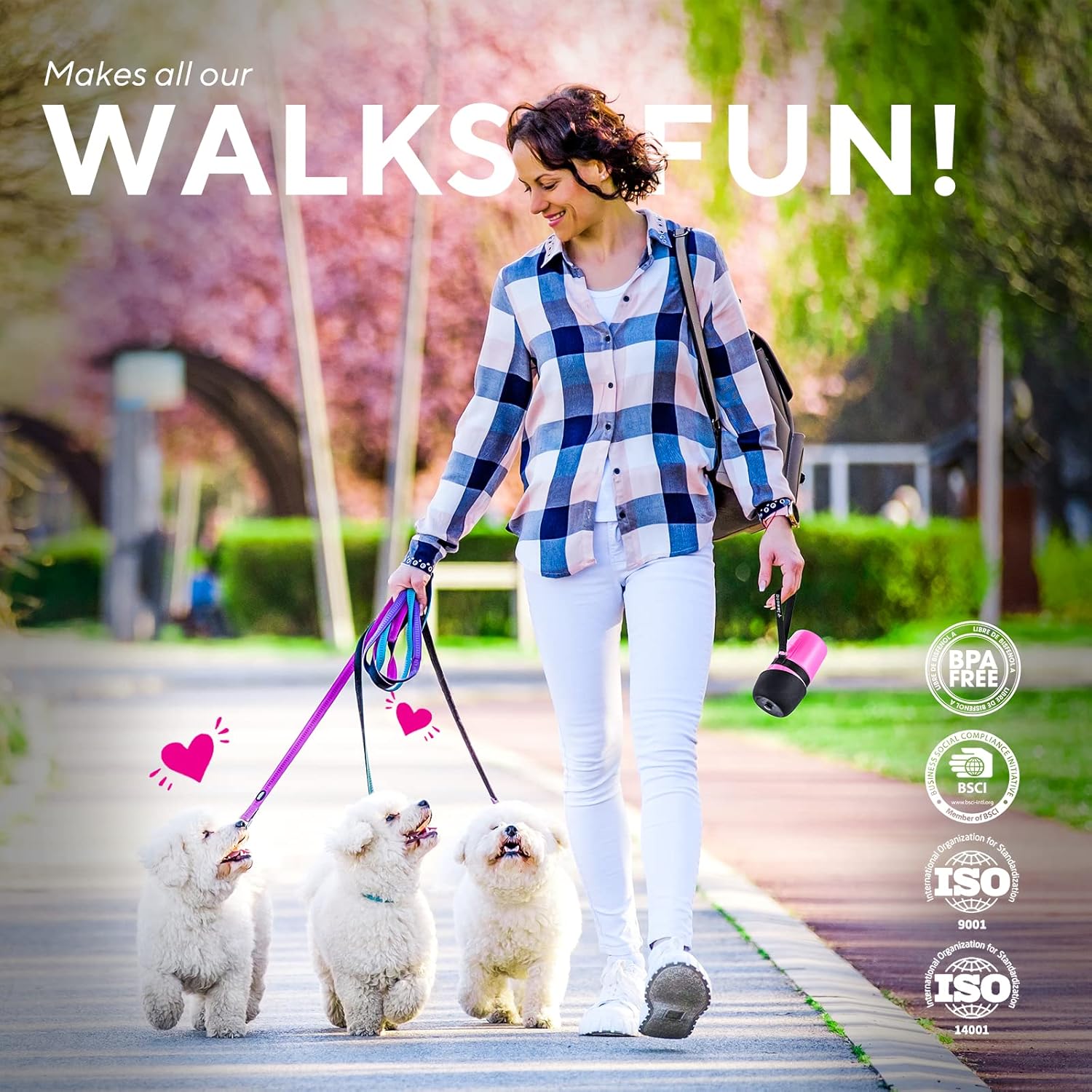 lesotc Dog Travel Water Bottle Portable, Foldable Dog Water Bowl Dispenser, Leak Proof Pet Water Bottle for Dogs Outdoor Walking, Hiking, Travel, Puppy Essentials Necessities, BPA Free, Lightweight - Image 2