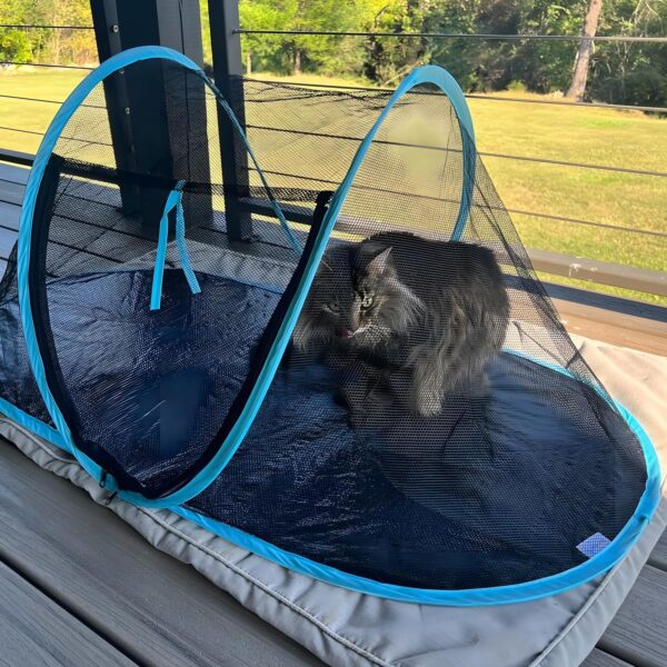 Cat Tent Outdoor, Pet Enclosure Tent Suitable for Cats and Small Animals, Indoor Playpen Portable Exercise Tent with Carry Bag(Dark Green) - Image 7