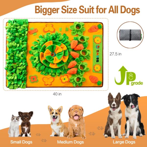 Snuffle Mat for Large Dogs, 40'' x 27.5'' Sniff Mat for Dogs, Portable Slow Feeding Mat for Foraging Skills and Stress Relief, Interactive Indoor/Outdoor Dog Puzzle Toys for Nosework Training - Image 5