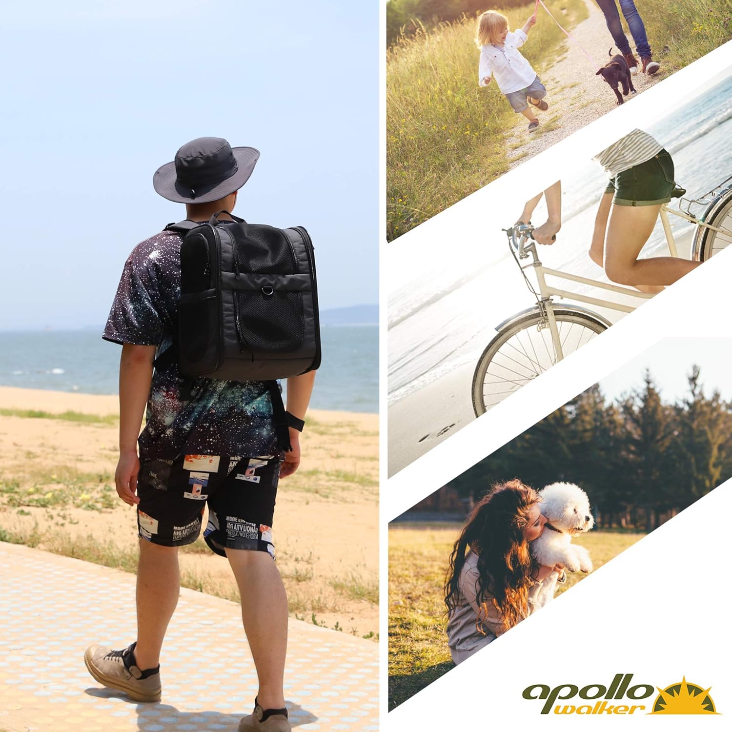 Apollo Walker Dog & Cat Carrier Backpack for 4-15lb Pets - Ventilated Safe Design with Padded Back Support, Breathable Mesh Pet Backpack for Hiking, Travel, Outdoor (Black) - Image 8