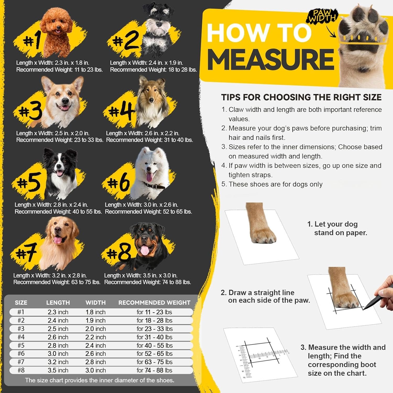 Dog Shoes for Large Small Medium Dogs,Dog Booties for Indoor Hardfloors Anti-Slip,Reflective Strip Waterproof Dog Boots & Paw Protectors for Outdoor Walking Hot Pavement,Winter Snow (Black-7) - Image 2