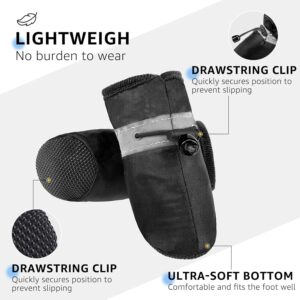 SCENEREAL Dog Shoes for Hot Pavement for Small Medium Dogs Paw Protectors, Summer Heat Boots Resistant Waterproof Soft Outdoor Walking Indoor Hardfloors, Black Size 5