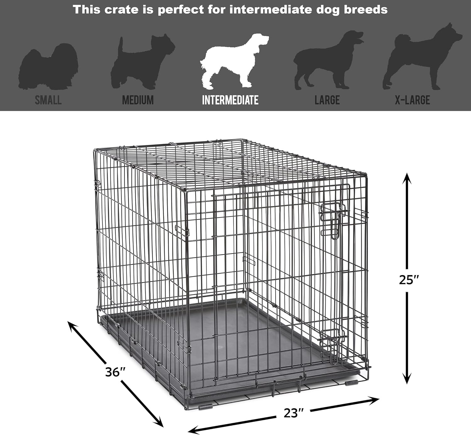 New World Single Door Folding Metal 36-Inch Dog Crate, Enhanced Security, Includes Leak-Proof Pan & Divider Panel, For Medium to Large Sized Breeds - Image 7