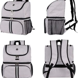 BAGLHER Pet Travel Bag, Double-Layer Pet Supplies Backpack (for All Pet Travel Supplies), Pet Travel Backpack with 2 Silicone Collapsible Bowls and 2 Food Baskets BLW