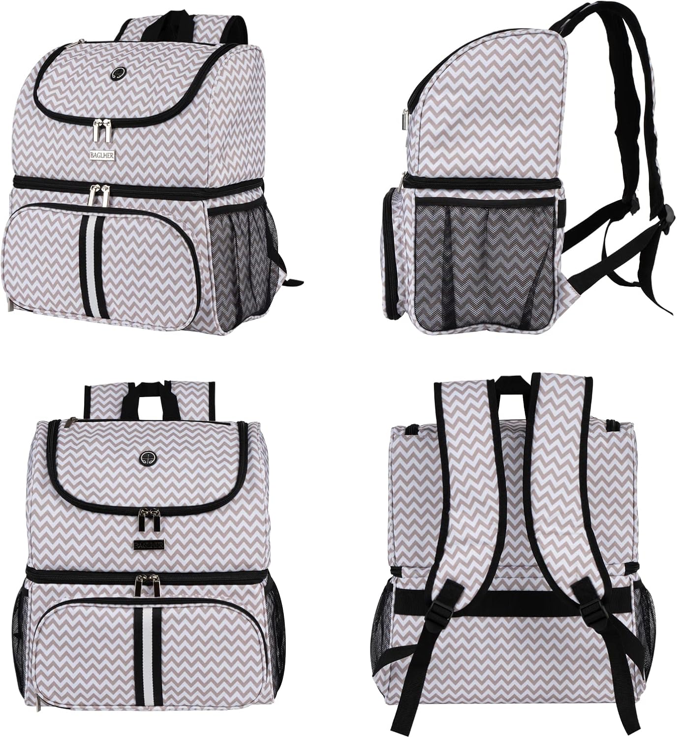 BAGLHER Pet Travel Bag, Double-Layer Pet Supplies Backpack (for All Pet Travel Supplies), Pet Travel Backpack with 2 Silicone Collapsible Bowls and 2 Food Baskets BLW - Image 2