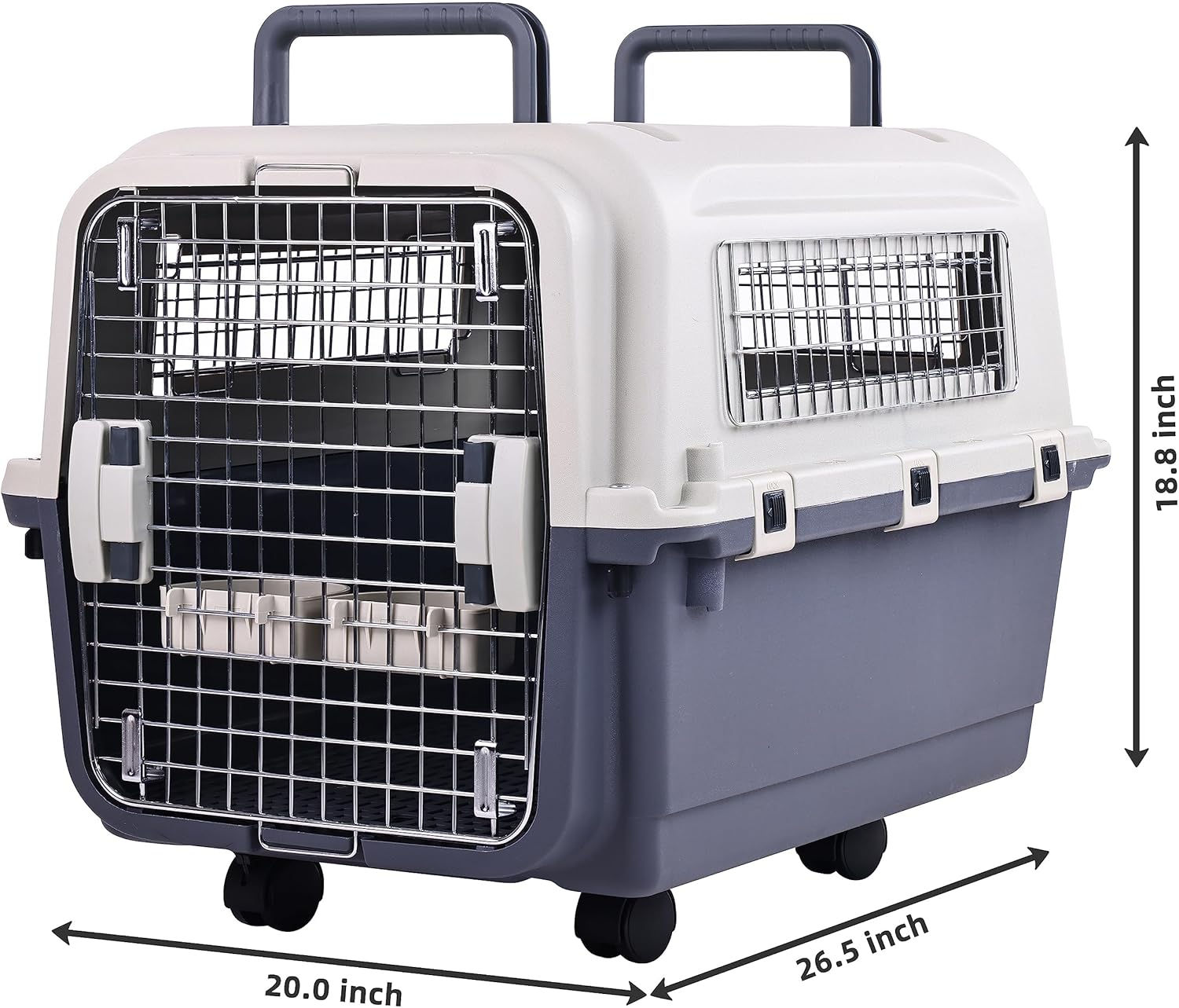 OLIXIS Airline Approved Dog Carrier-Heavy Duty Plastic Dog Travel Create with Wire Door, 4-Side Ventilation&Stay-Dry Moat|3 Sizes (Medium, Large, X-Large) for Travel&Home Use (IATA Compliant), Medium - Image 3