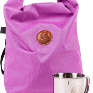 Wilderdog Doggie Bag - Water Resistant, Portable Kibble Carrier & Stainless Steel Mug - Lilac
