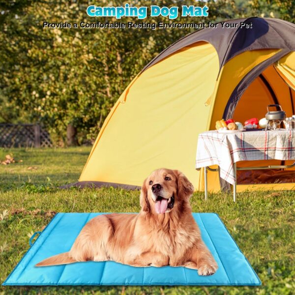 BWOGUE Large Outdoor Dog Bed Mat, Portable Waterproof Camping Dog Mat, Washable Dog Travel Mat with Carry Bag for Medium and Large Dogs Sleeping, 57"X39"（Blue） - Image 6