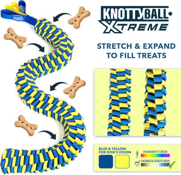 Race&Herd KnottyBall Xtreme Snuffle Ball - Interactive Dog Puzzle Toy for Smart Dogs, Stimulating Dog Toys for Boredom, Treat Puzzle Toys for Dogs Enrichment, Snuffle Treat Dispensing Smart Dog Toys - Image 2