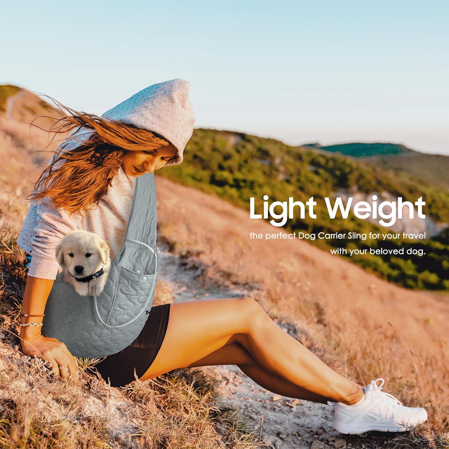 Dog Sling for Small Dogs, Hands Free Dog Sling Carrier, Padded Adjustable Pet Soft Carrier with Adjustable Shoulder Strap, Travel Safety Harness Machine Washable for Small Cats Puppy Outdoor - Image 7