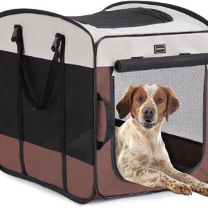 DONORO Dog Kennels and Crates for Medium Dogs, Portable Pop Up Indoor Pet Cage with Sturdy Wire Frame, Collapsible Travel Crate Soft Sided Cat Bag Escape Proof (28 Inch)